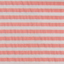 Tecido às Riscas Brancas para Calções de Banho | Salmão - Texland